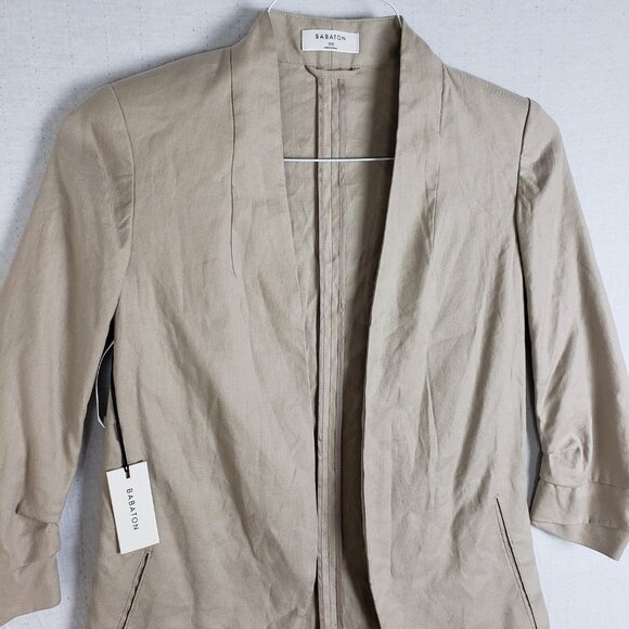 NWT Aritzia Babaton Macauley Blazer Linen Blend in Trace size 00 Neutral Office - Picture 4 of 13